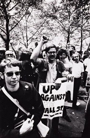 (GAY ACTIVISTS ALLIANCE) A group of 7 photographs of the Rockefeller 5 and GAA protestors.